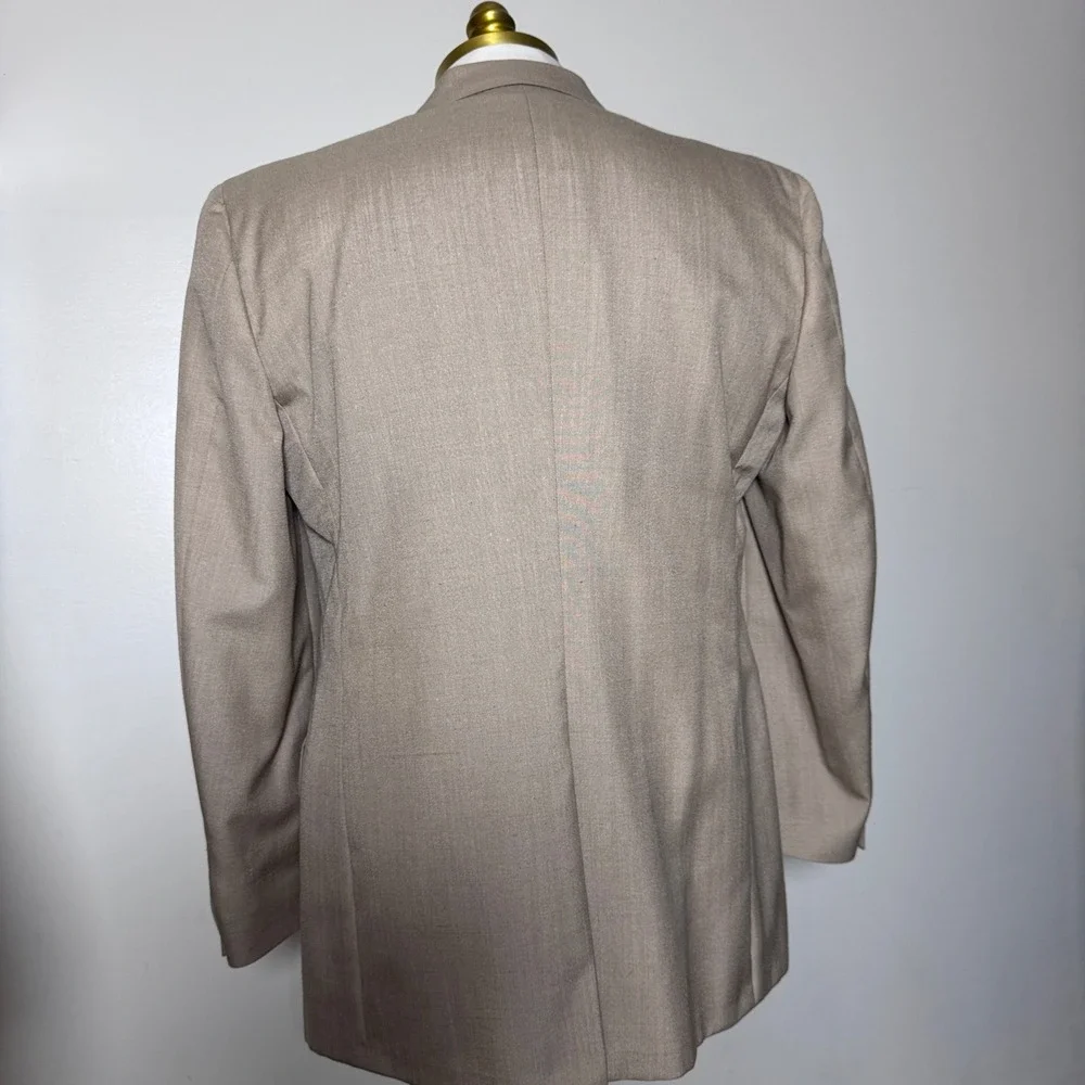 Kuppenheimer Suit Mens 40R 35x27 Tan Solid Vintage 2 Button Wool‎ Blend USA